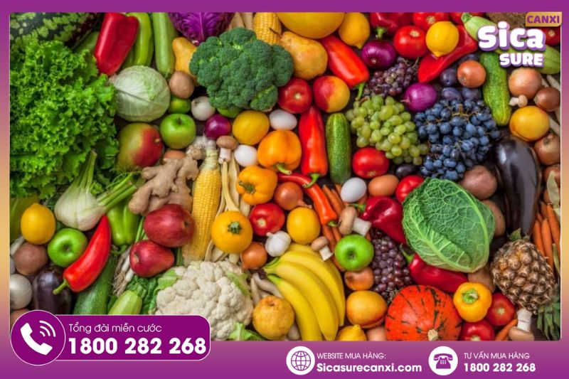 Các loại hoa quả và rau chứa nhiều chất dinh dưỡng giúp phát triển chiều cao 