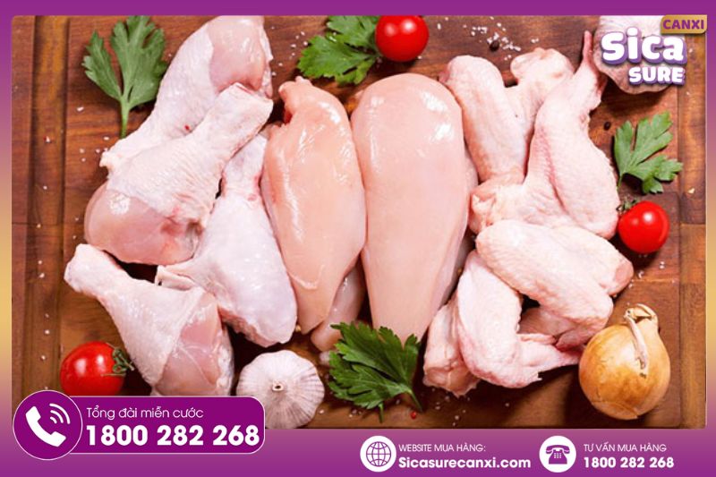 Thịt gà là một trong số ít loại thịt chứa các chất dinh dưỡng giúp phát triển chiều cao 